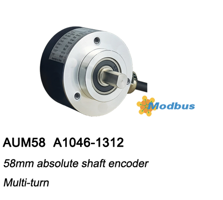 ø58 Absolute Multiturn Encoder AUM58-Modbus RTU with clamping flange
