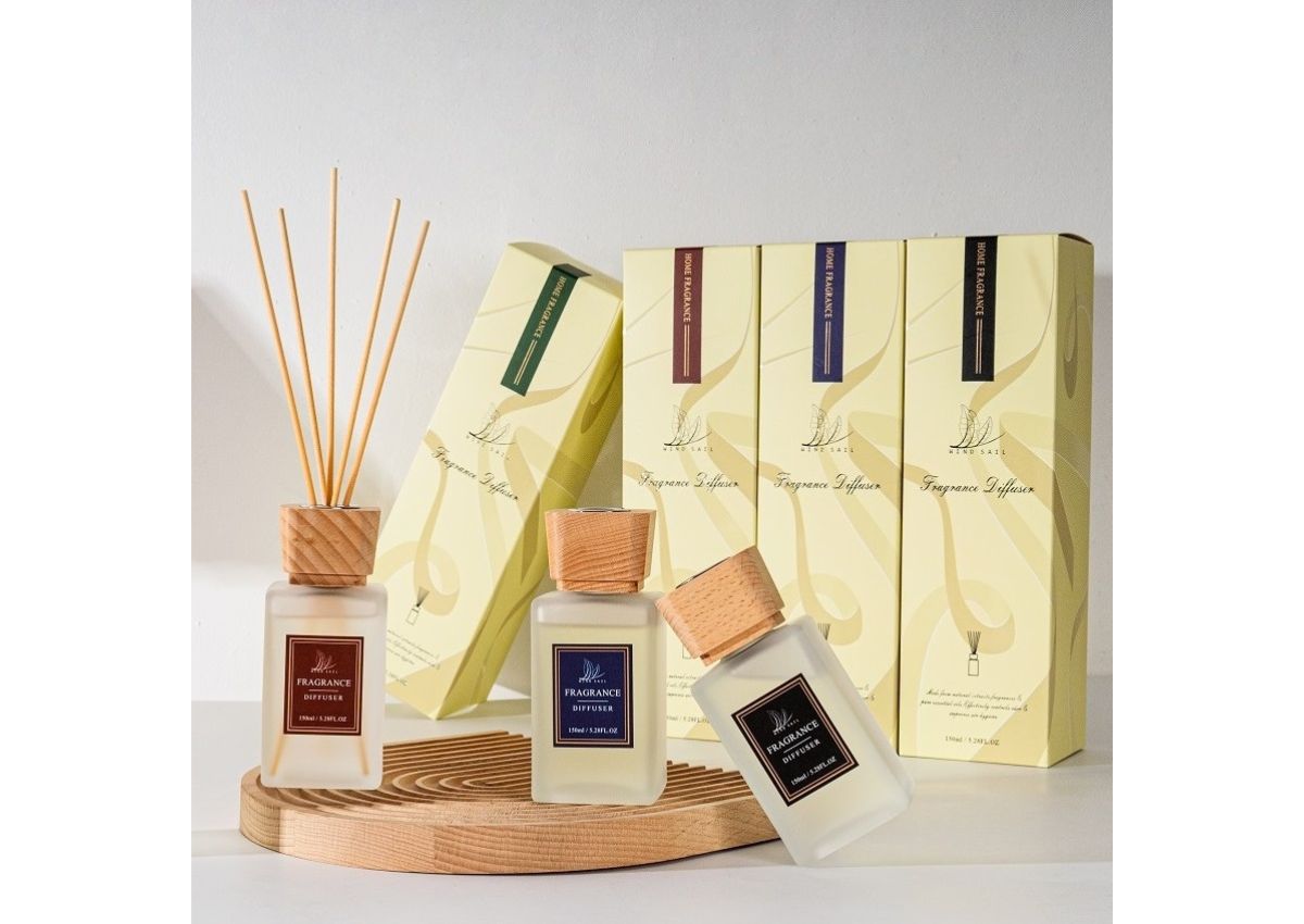 150ml Wood Cap Glass Bottle Reed Diffuser - 142D