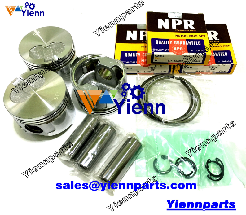 Yanmar 3TN66 3TN66-UJ  3TN66L-EUB Piston kit for 332 Lawn Garden Tractor VIO10 SV13 Excavator