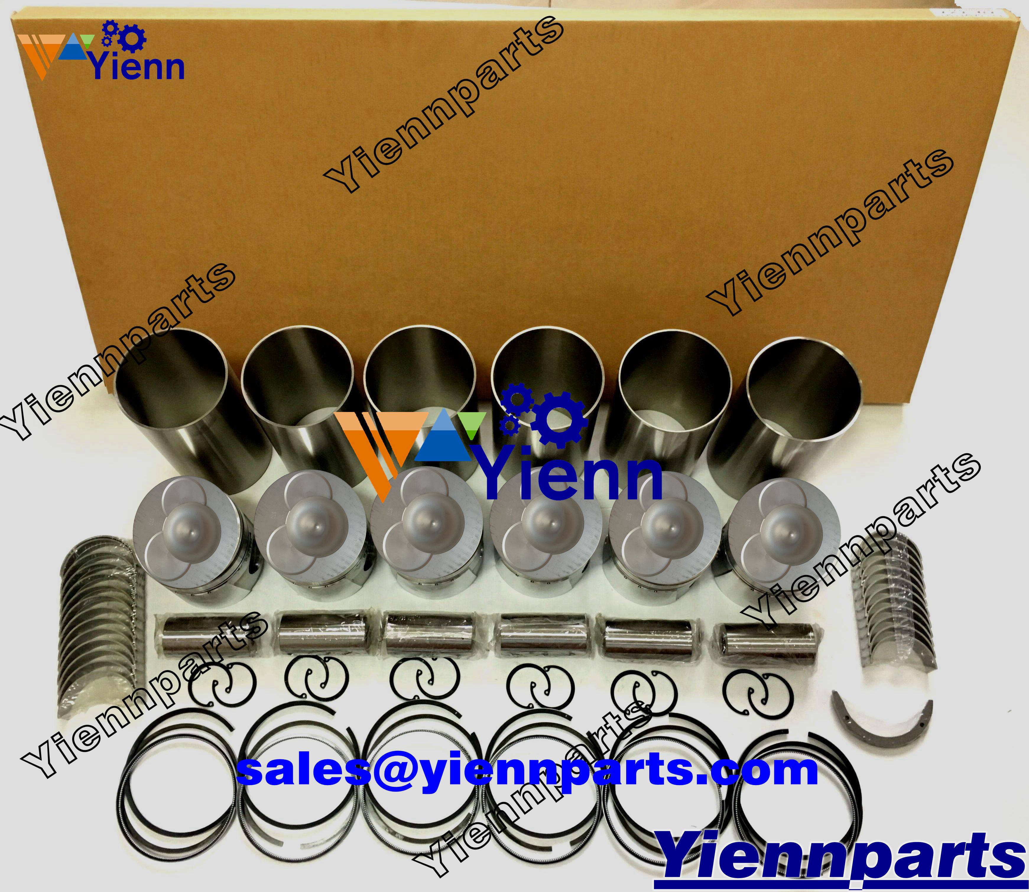 for Hino EH700 EH700T engine overhaul rebuild kit w/ piston ring cylinder liner gasket bearing set