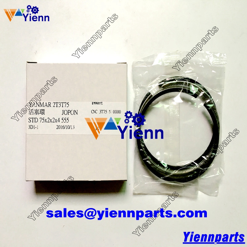 Yanmar 3TN75 3TN75L-RNK 3TN75-RN2 Piston ring set for B22-2 Excavator F175  FX17 FX16 Tractor