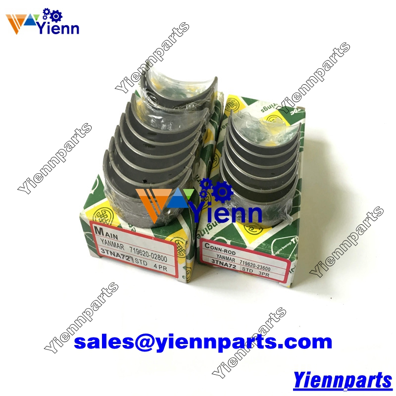 Yanmar 3TNE72 3TNE72K-USA 3TNE72K-UIN2 Crankshaft main conrod bearing set for AF150 AF160 Tractor
