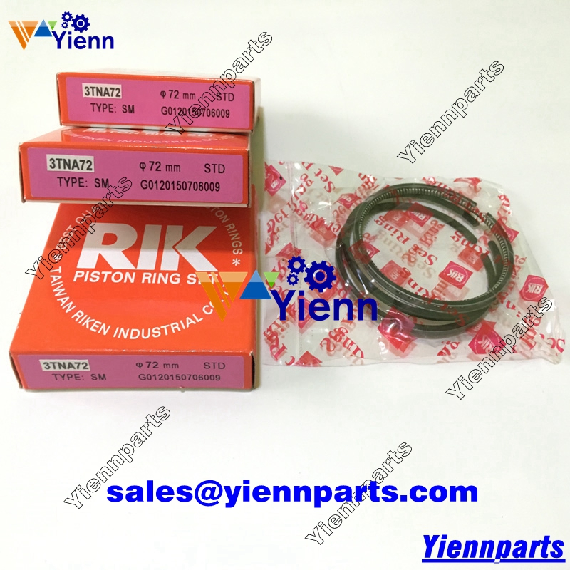 Yanmar 3TNA72 3TNA72-UJ  3TNA72-UNB Piston ring set for AF15 FF155 Tractor B17 YB121 YB151 Excavator