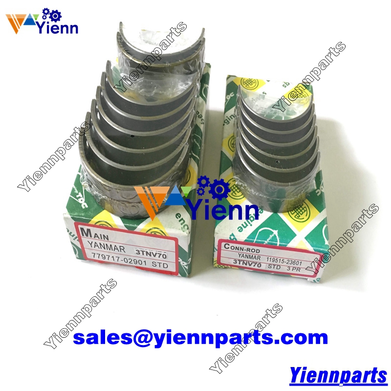 Yanmar 3TNV70 3TNV70-STB 3TNV70-WBV Crankshaft main conrod bearing set for VIO10-2 VIO15-3 Excavator