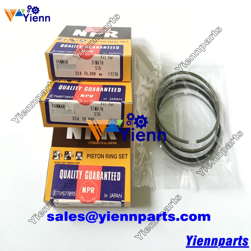Yanmar 3TNV70 3TNV70-XBV 3TNV70-HB Piston ring set for GK130 GK140 Tractor ZX8-2 VIO15-3 Excavator