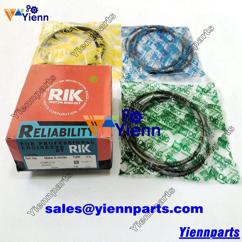 Yanmar 4TNE98 4TNE98-TBW 4TNE98-EBX Piston ring set for PC70FR TB175 A14C F14C VIO70 Excavator