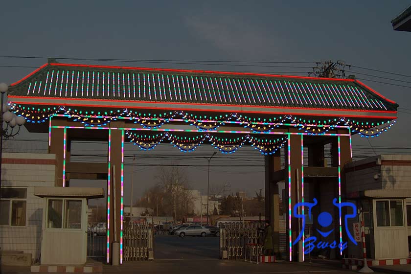 某部队大门轮廓灯