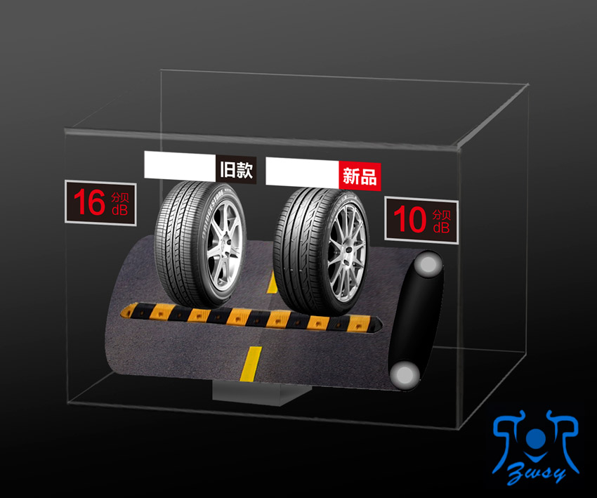 轮胎展示模型 带自动滚动带仿真车轮行驶
