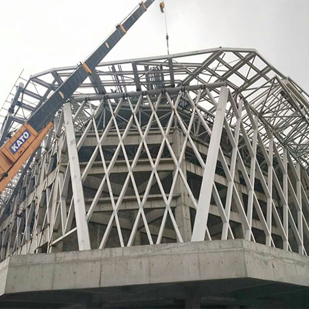 天津职业技术师范大学体育馆钢结构安装工程