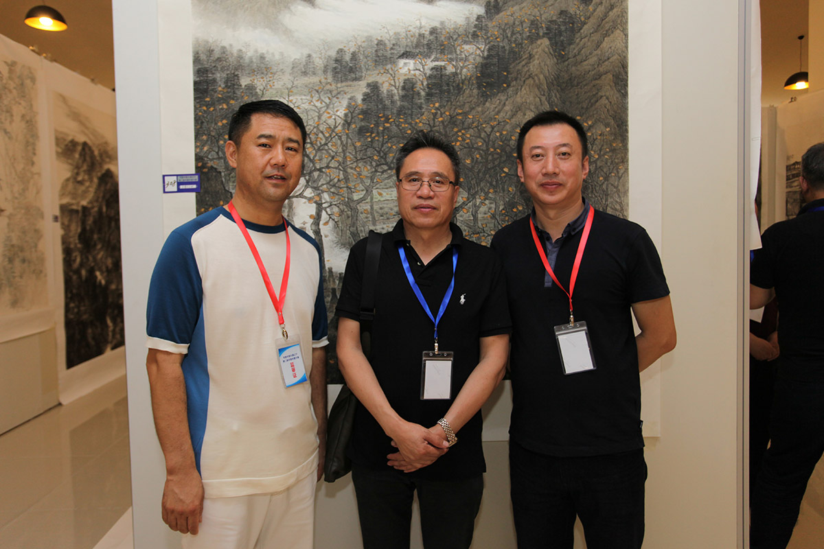 昌宇集团董事长李刚-评委袁武-营口青年美协主席-郭洪权-合影