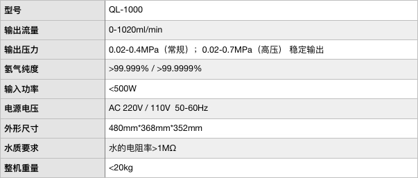 QL-1000 氢气发生器（纯水）