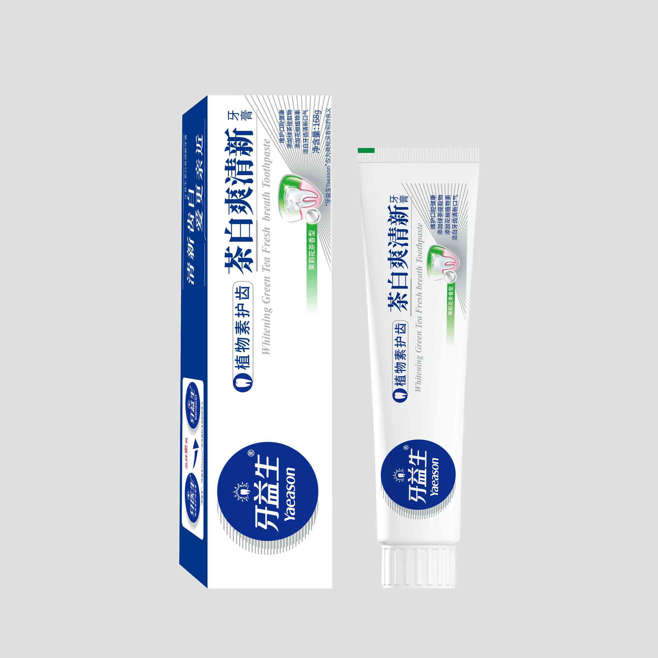 168g牙益生茶白爽清新牙膏