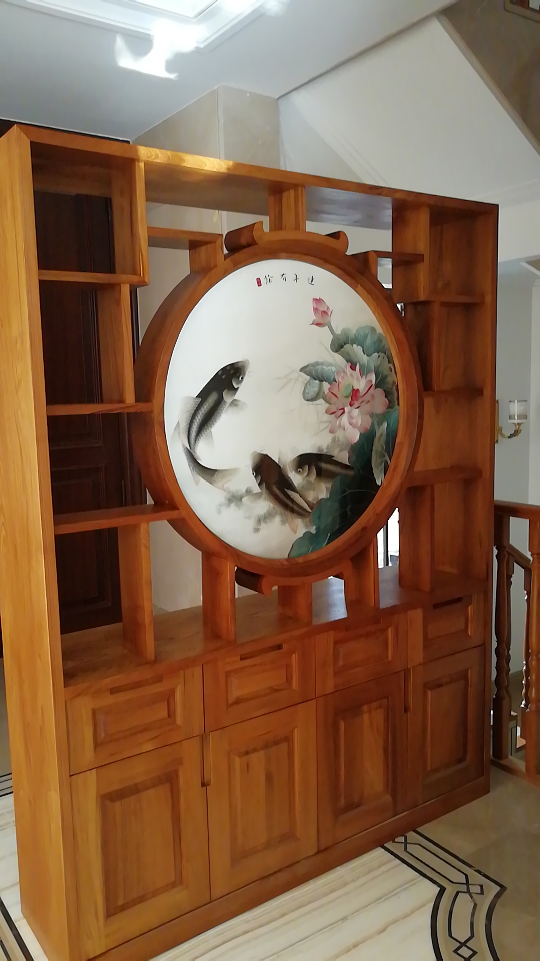 苏绣定制玄关《花开富贵》《年年有余》装饰画