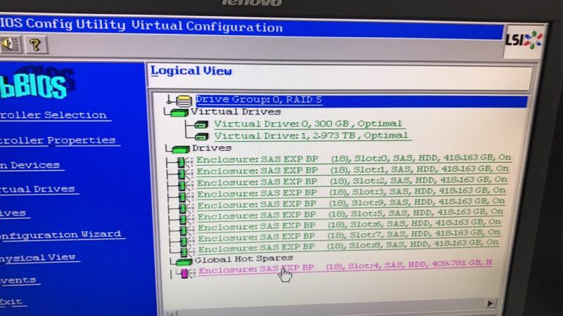 IBM X3630 M3更换硬盘并做成热备盘