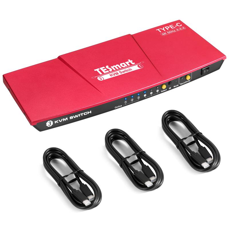 3x1 USB Type-C KVM Switch