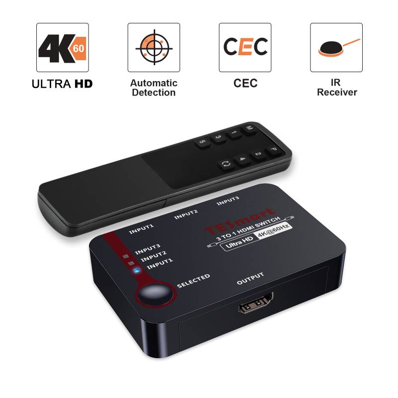 3x1 HDMI Switch 4K@60Hz 4:4:4