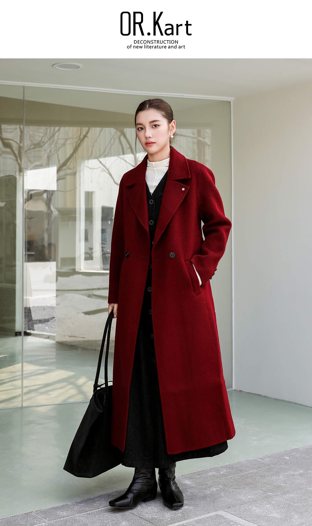 暗扣双面羊毛大衣轻文艺