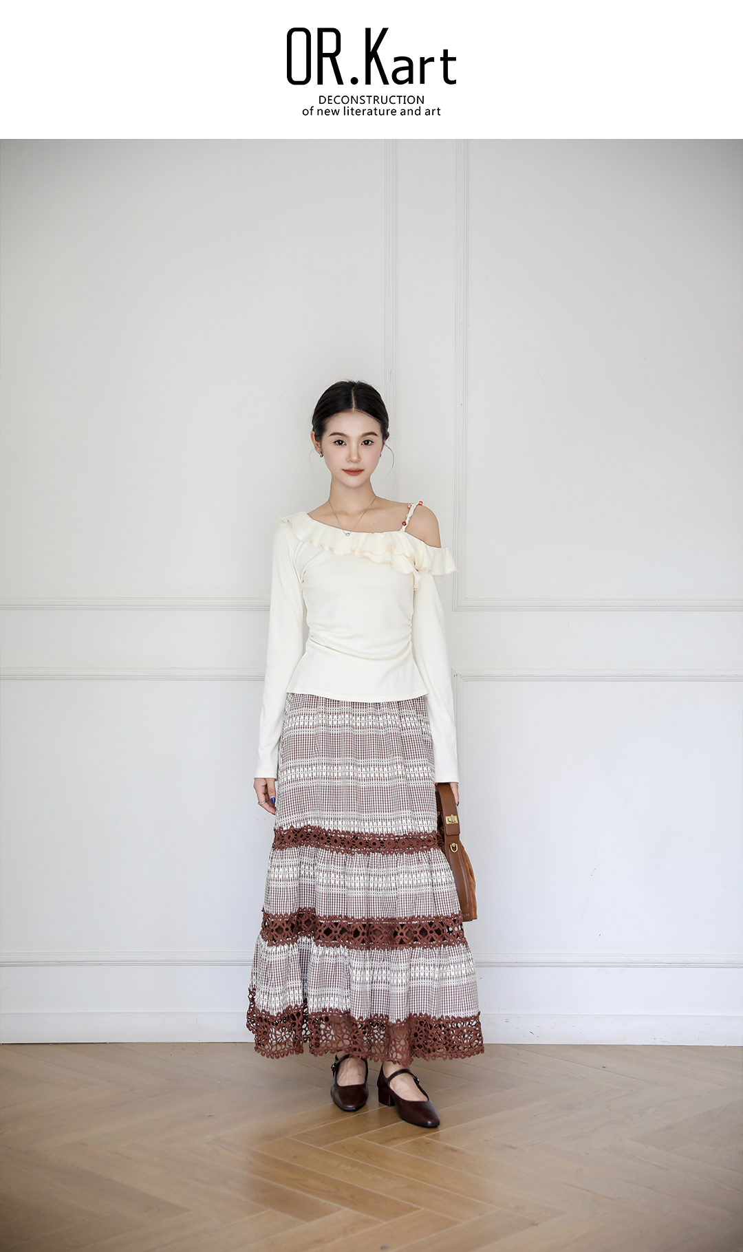 荷叶领斜肩T恤轻文艺（午后缪斯）