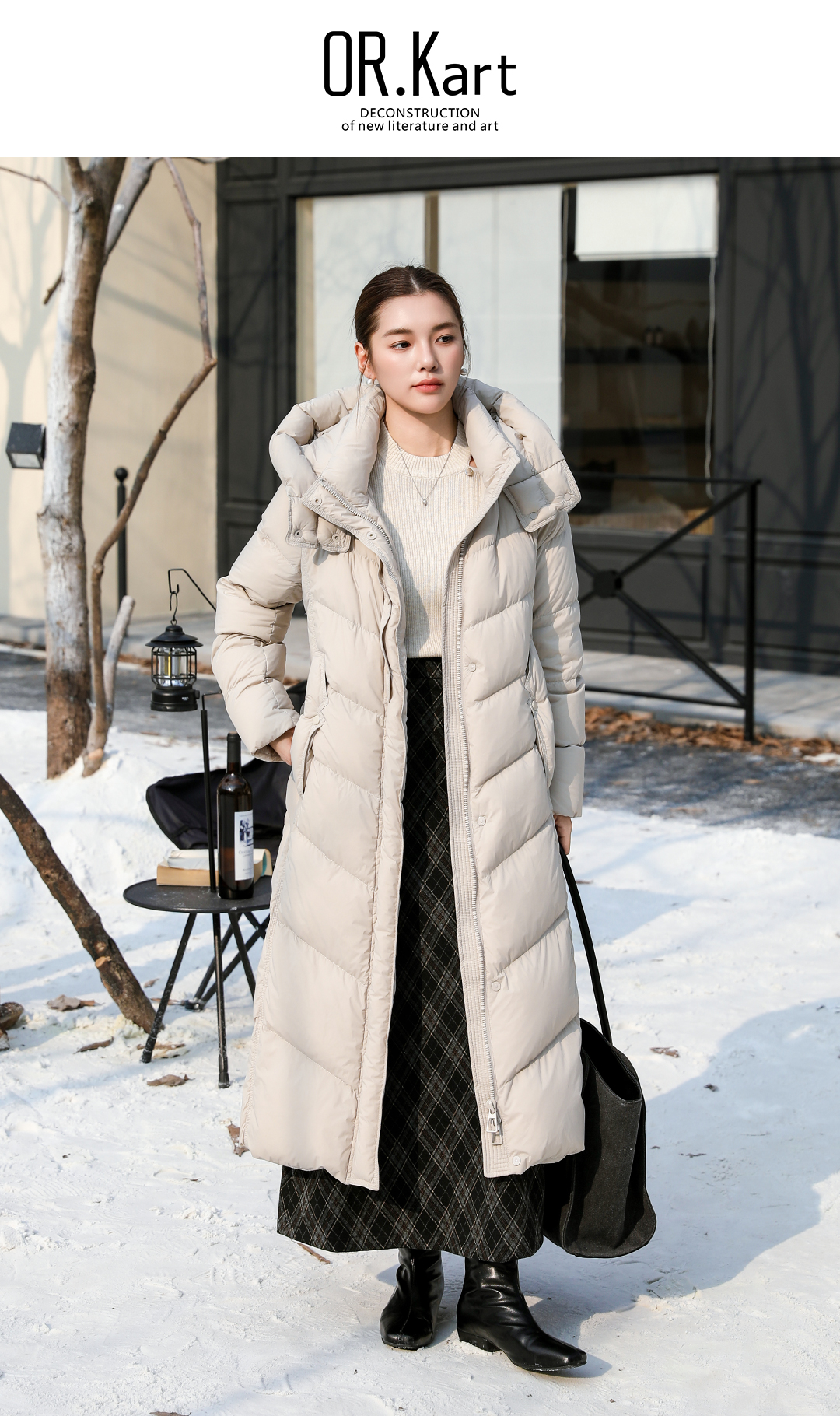 修身长款羽绒服轻文艺