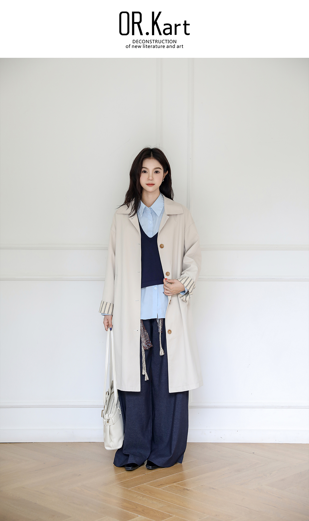 条纹袖口风衣轻文艺（雅丹之都）