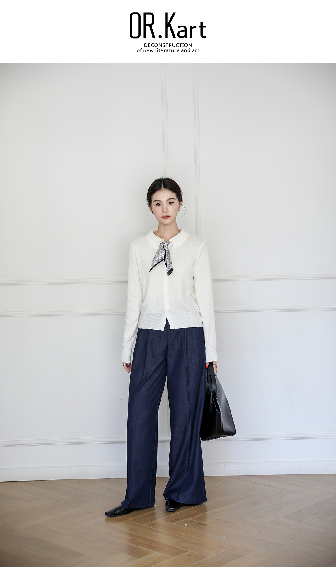 丝巾翻领毛衣轻文艺（巴黎左岸）