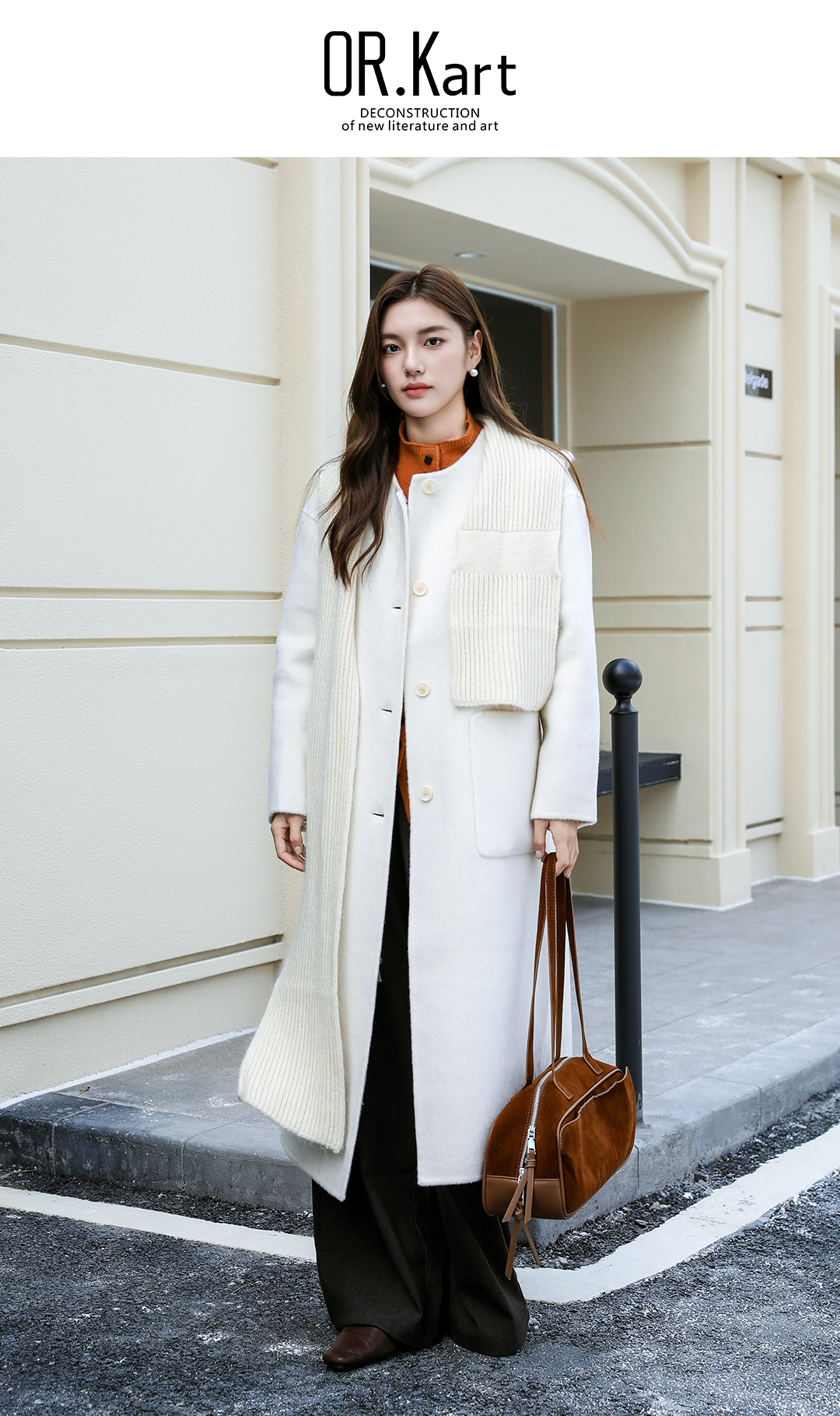 毛织帽双面羊绒大衣轻文艺