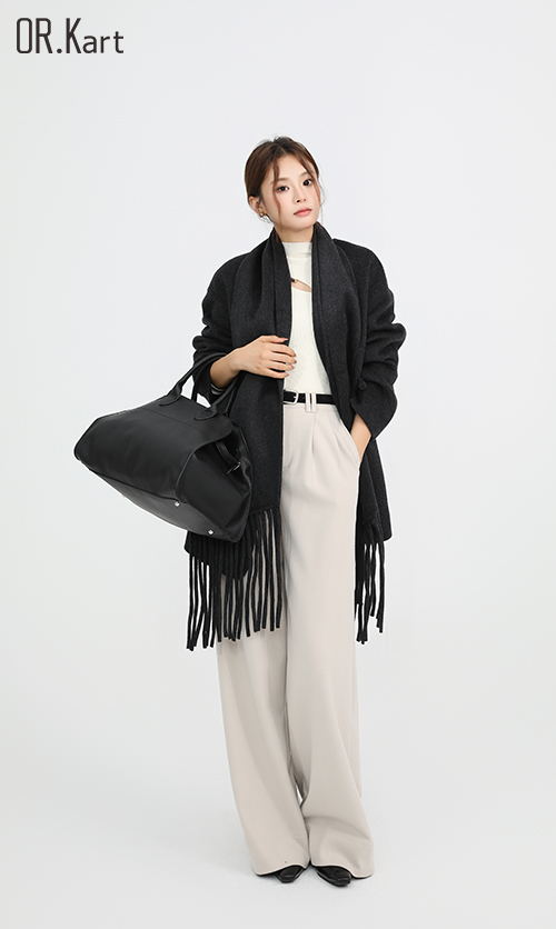 OR.Kart流苏围巾双面羊绒大衣轻文艺（都市新贵）