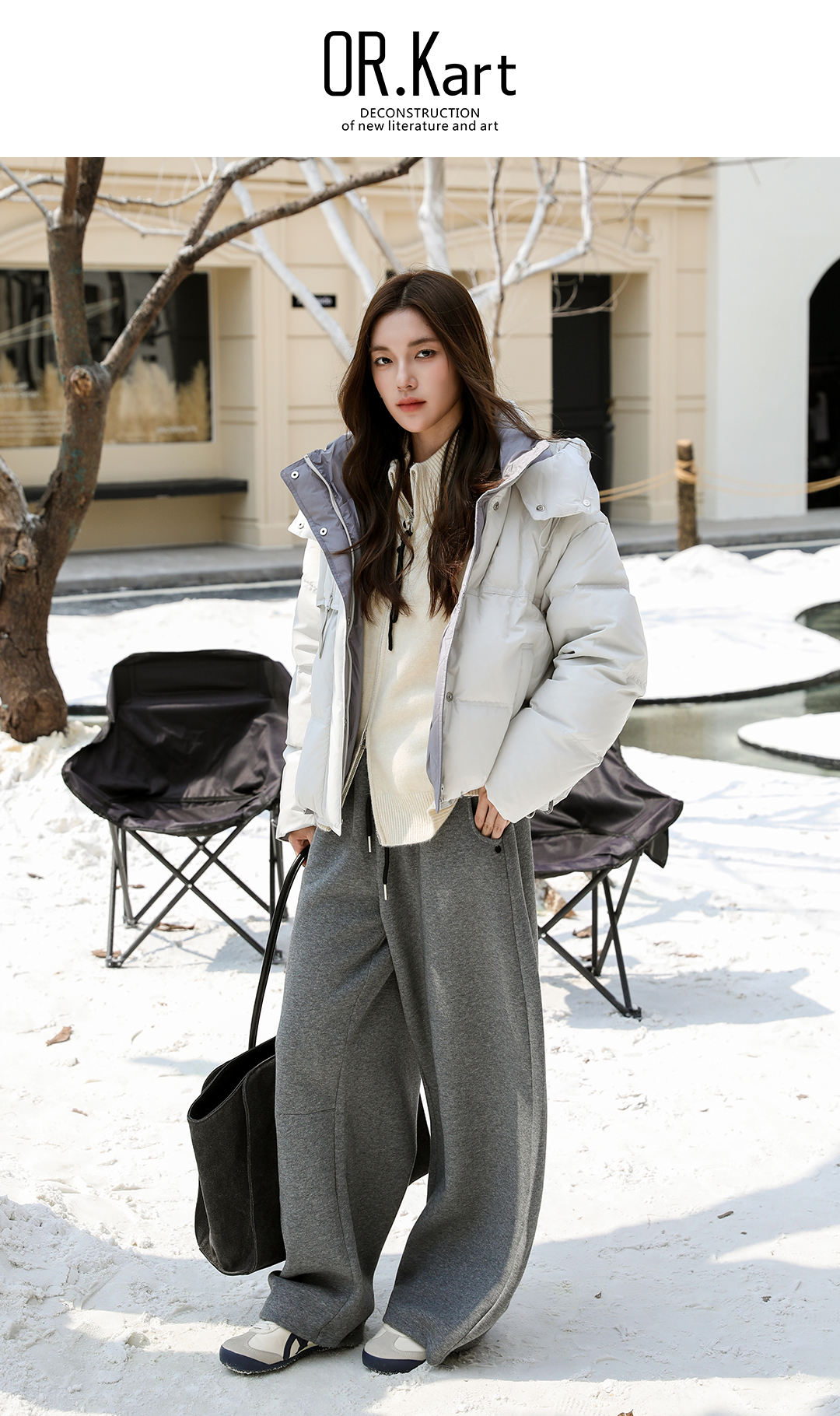 拼色短款羽绒服轻文艺