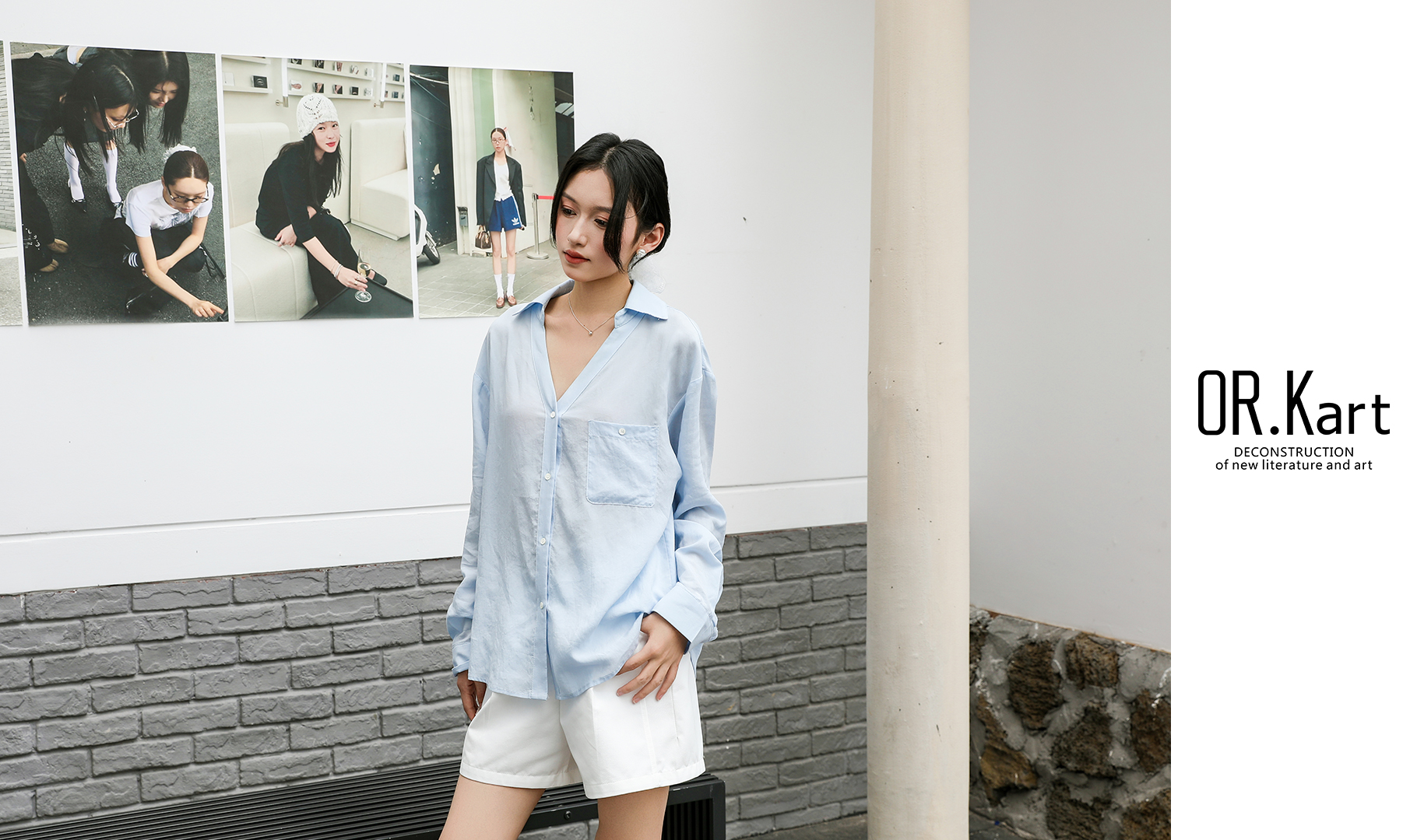 OR.Kart配丝带天丝上衣