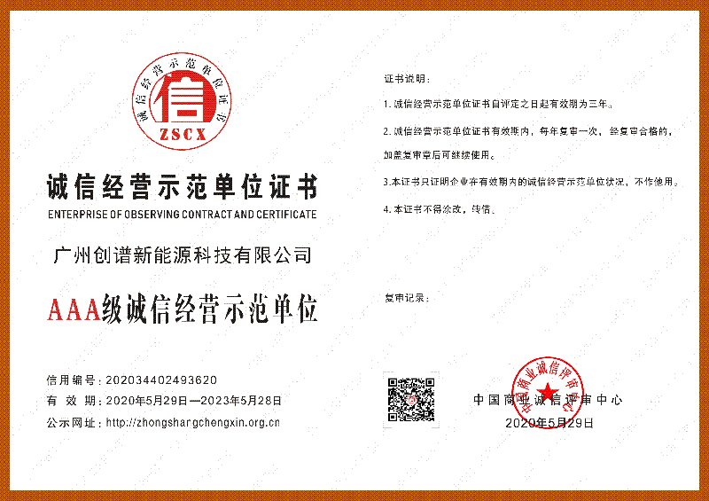 AAA级诚信经营示范单位