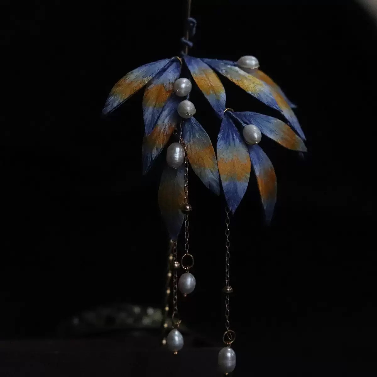 0011040005掐丝绒花发饰