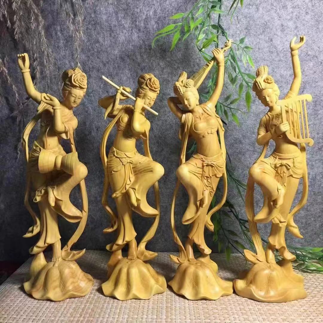 四大美女木雕摆件