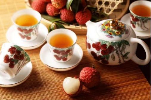 广彩-福荔临门茶具套装（红棉）