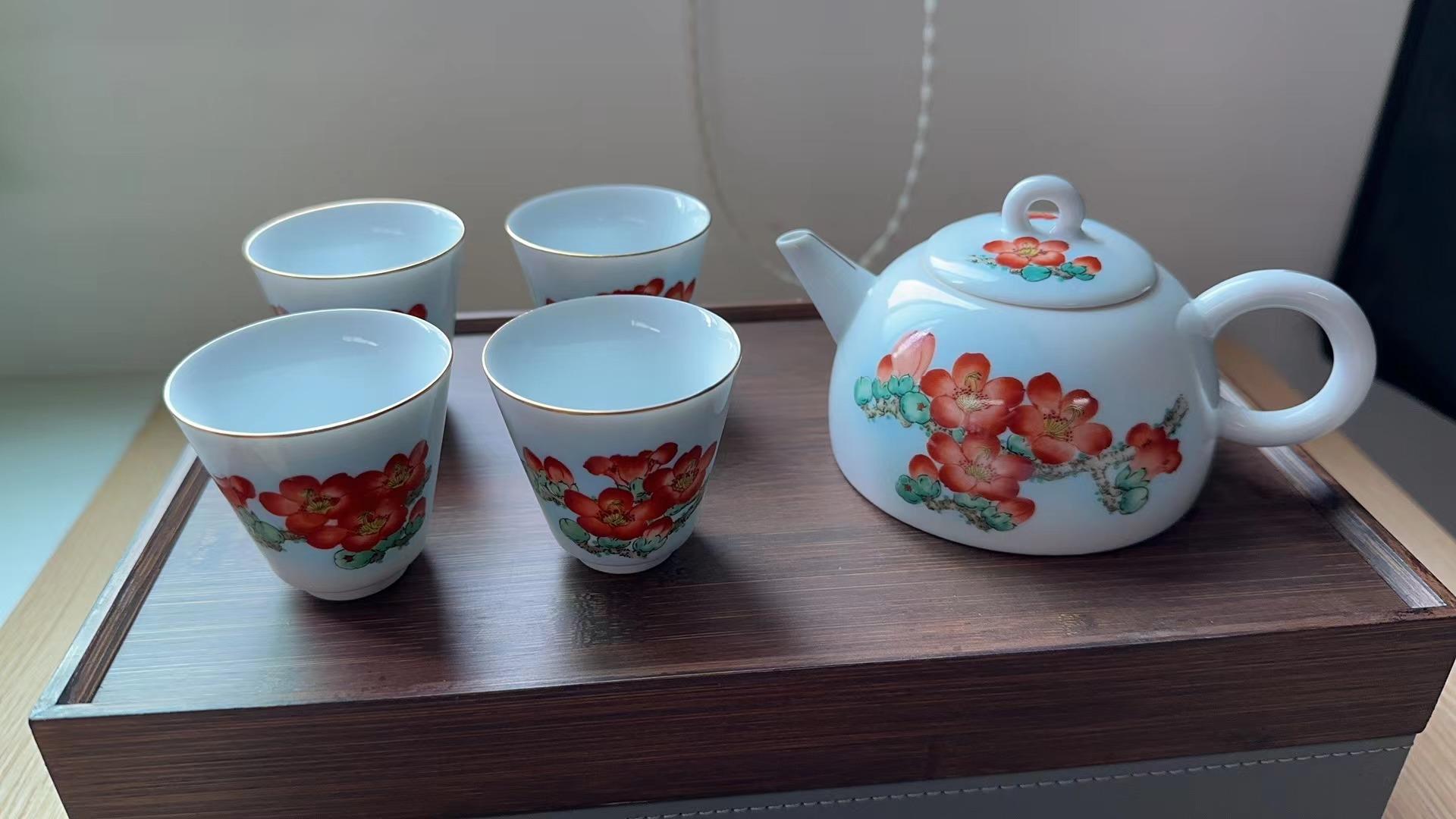 广彩-红棉茶具套装（贴花）