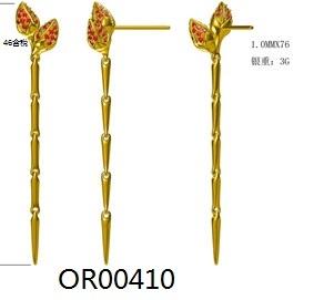 耳环-岭南有福红棉长款