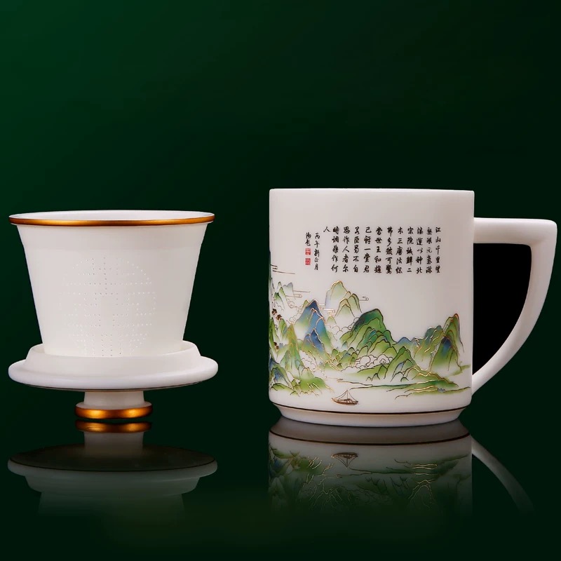 青绿江山办公杯