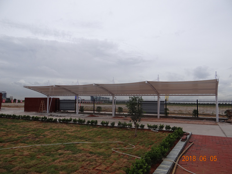 广州南沙中铁十八局膜结构车棚