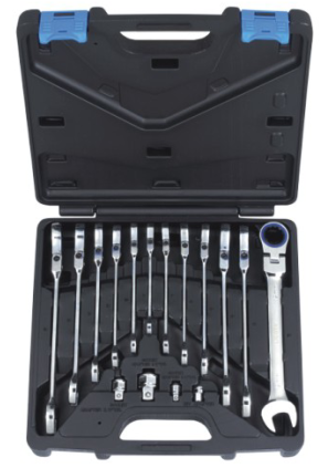 ARW-12MK09    16件套公制72齿精抛光活头棘轮两用快扳组