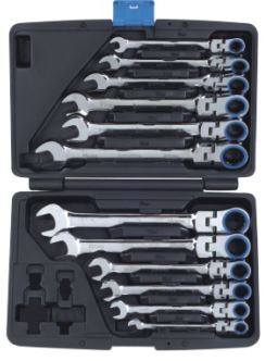 ARW-12MK15    12件套公制72齿精抛光活头棘轮两用快扳组