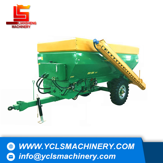 Double-folded rear spiral fertilizer spreader