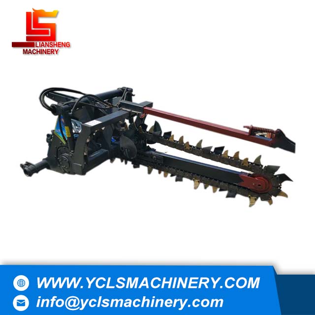 Chain trencher/dicther for wheel tractor