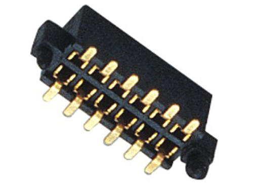 1.27MM 双排 180°SMT PA9T BK H=3.4 带大小柱 排母