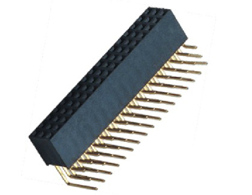 2.54MM H=8.5MM 三排 90°DIP 排母