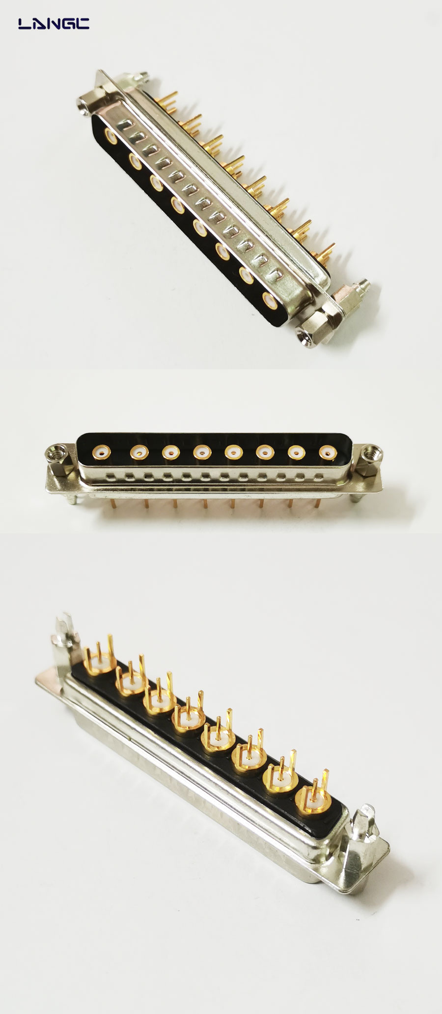 DRB-PIN数可定制 母头 圆孔三排 铆锁 车针D-SUB连接器
