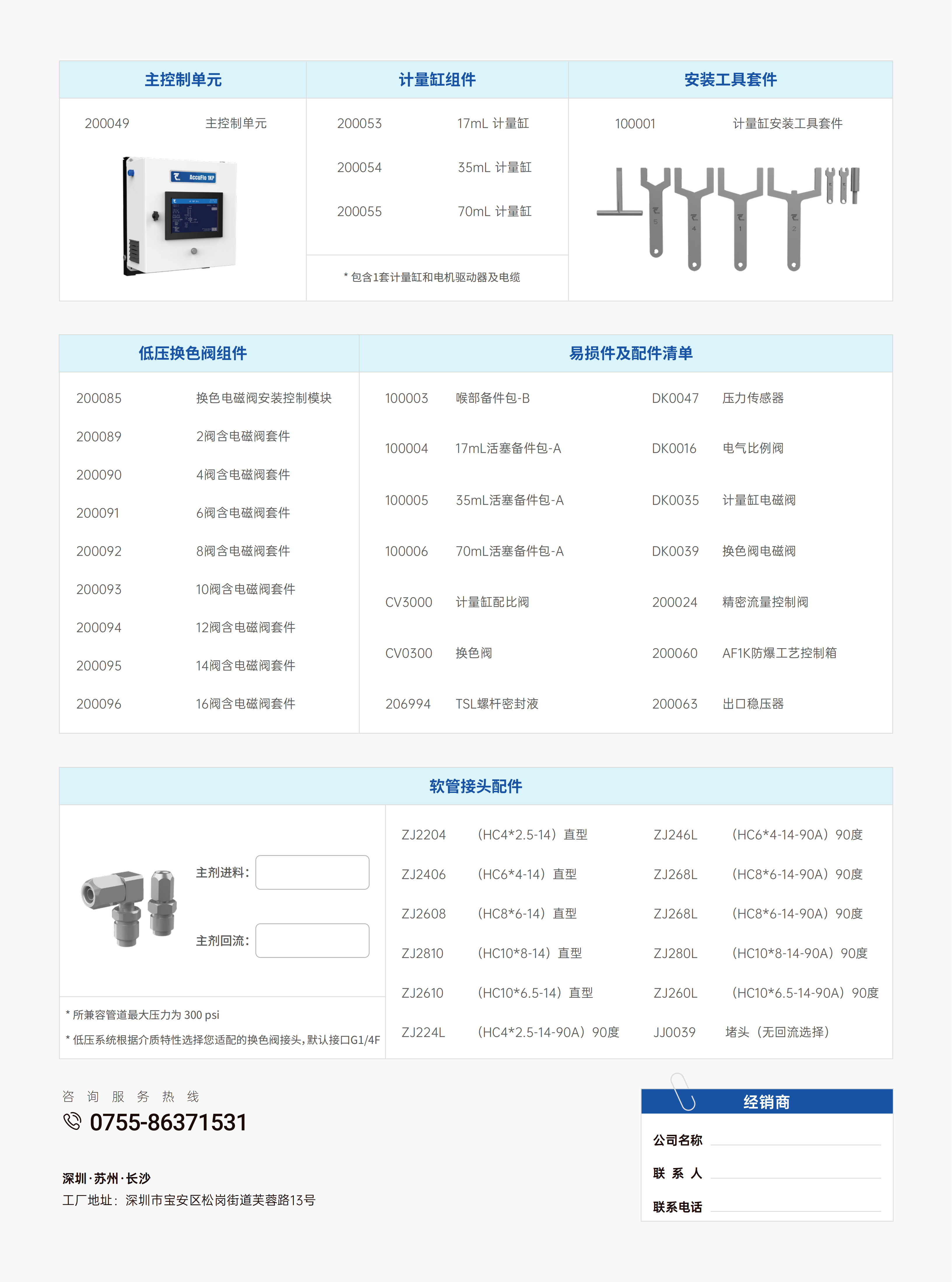 单组分流量计量系统
