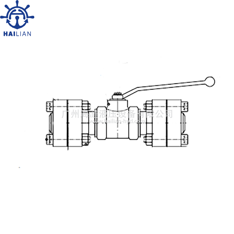 BALL VALVE WITH SAE-FLANCE 620 DWG NO.8400876-C-00001U RAUMA winch hydraulic spare parts