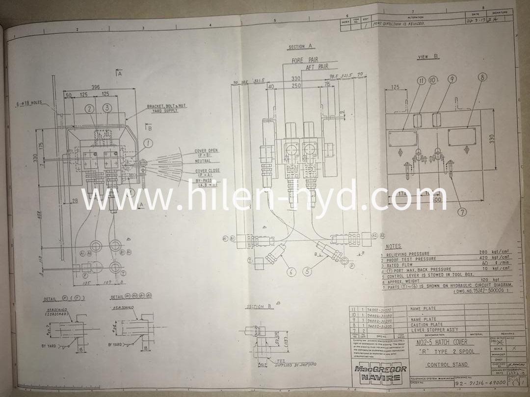 Drawing 92-71316-49000 VALVE STAND