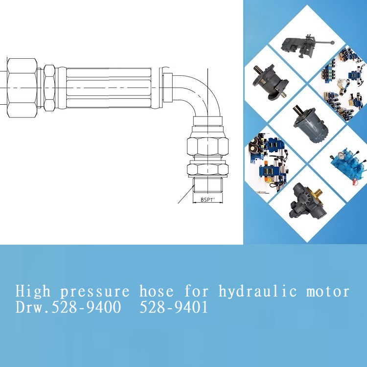 High pressure hose for hydraulic motor Drw.528-9400  528-9401 vessel-hose