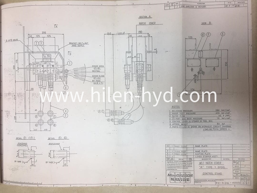 Valve stand Drawing 92-71316-48000