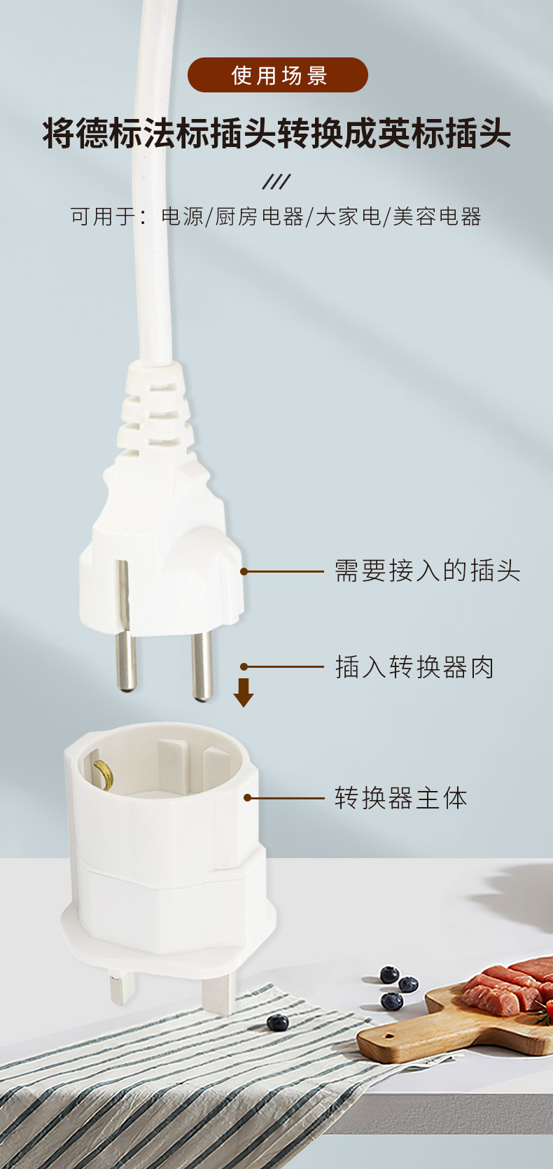 欧转英插头转换器